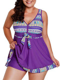 Bohemia Stitching Flower Mini Swimdress