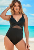 Black Cut One Piece Swimsuit