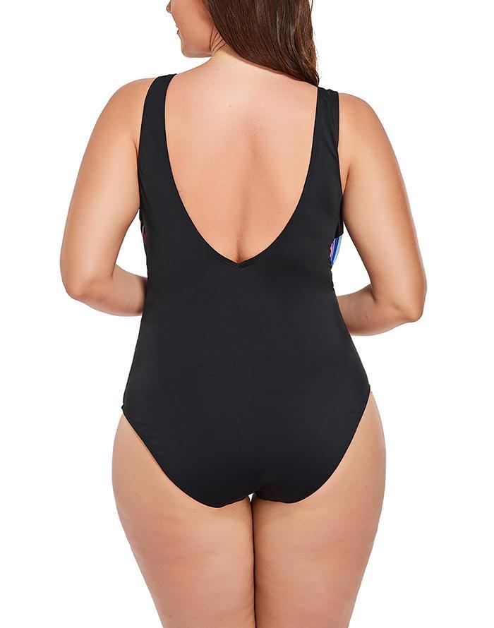 Rainbow Bay Surplice One Piece Swimsuit