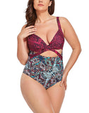 Aztec Cut Out Underwire One Piece Swimsuit