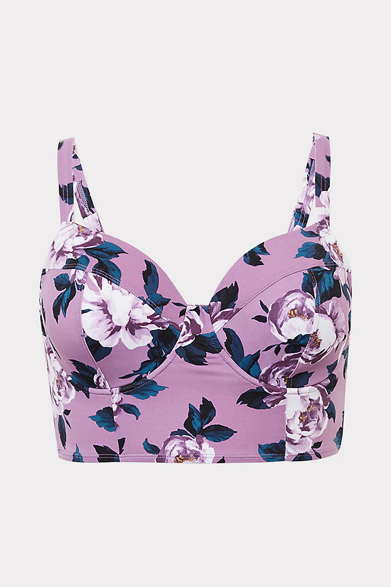 Lavender Purple Floral Cut  & Sew Bikini Set