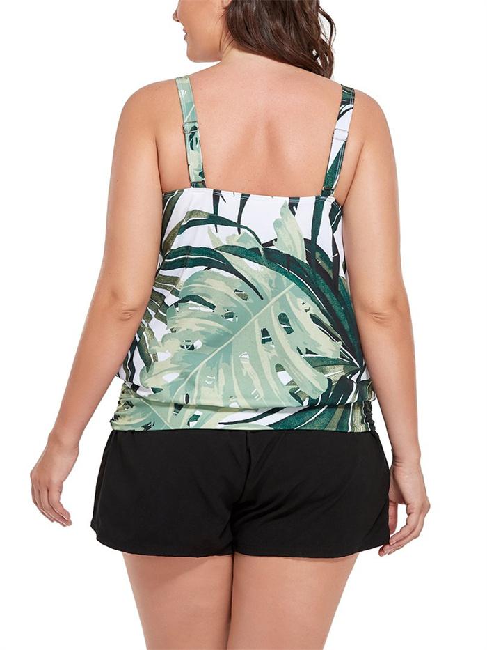 Grand Palms Loop Strap Blouson Tankini with Cargo Swim Short