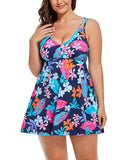 Paradise Floral V-neck Two-Piece Swimdress