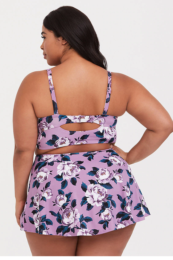 Lavender Purple Floral Cut  & Sew Bikini Set