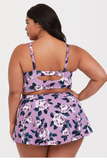 Lavender Purple Floral Cut  & Sew Bikini Set