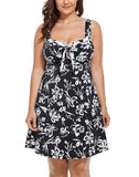 Black Rhythm Draped Two Piece Swimdress Set