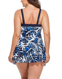 Multi palm Banded One Piece Swimdress