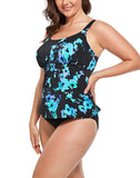 Blue Poppies Flared Tankini Set