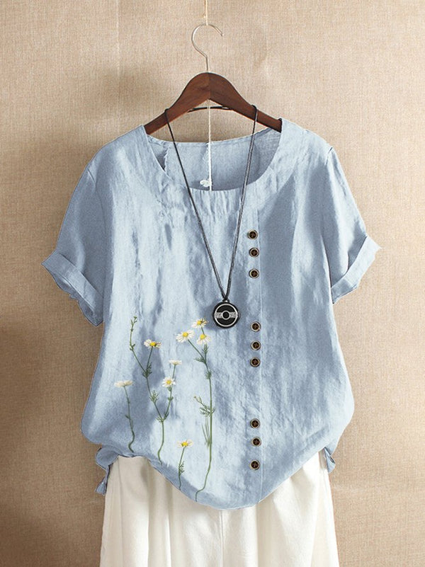 Crew Neck Short Sleeve Casual Shift Top