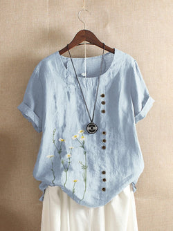 Crew Neck Short Sleeve Casual Shift Top