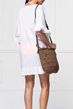 V Neck Solid Color Cover Up