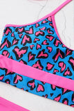 Heart Pattern Halter High Waisted Bikini Swimsuit