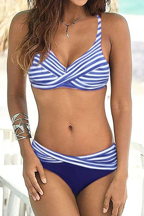 Stripe Bandage String Bikini