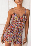 Ruched Swim Floral Print Tankini Set Swimsuit