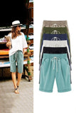 Color Plus Size Pockets  Beach Wear Casual Shorts