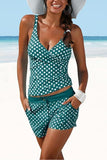 Dot Print Cross Tankini