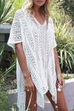 See-through Crochet Hollow Irregular Cover Up