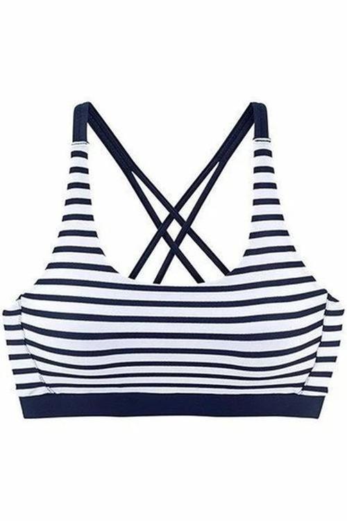 Striped Print Two Piece Bikini