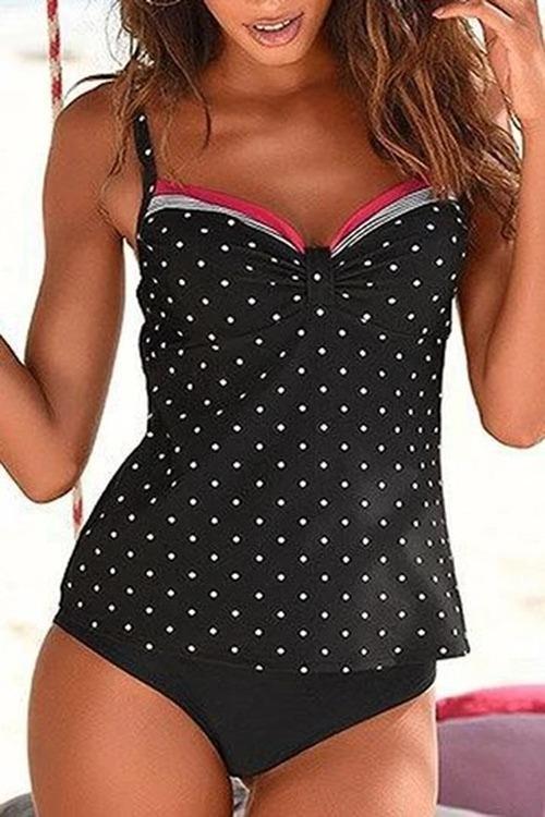 Stripe Wave Dot Tankini