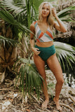 Color Patchwork Stripe Swim Set