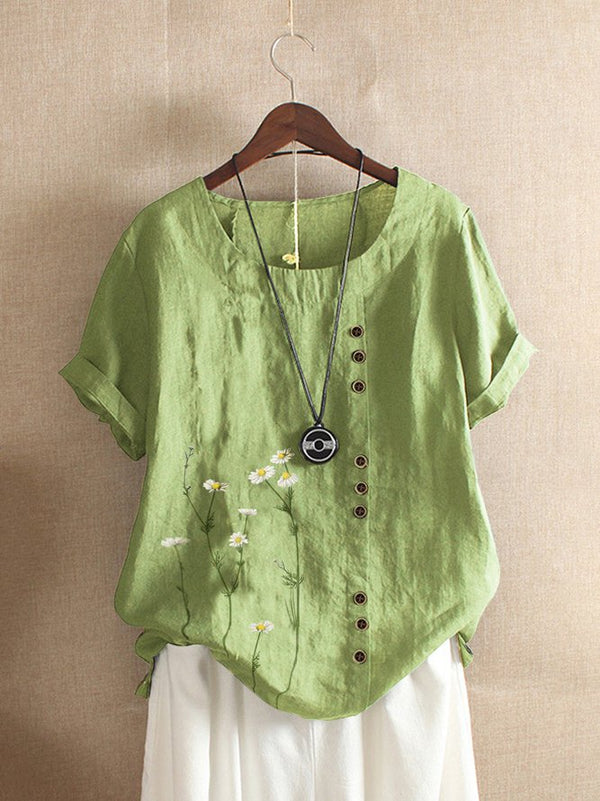 Crew Neck Short Sleeve Casual Shift Top