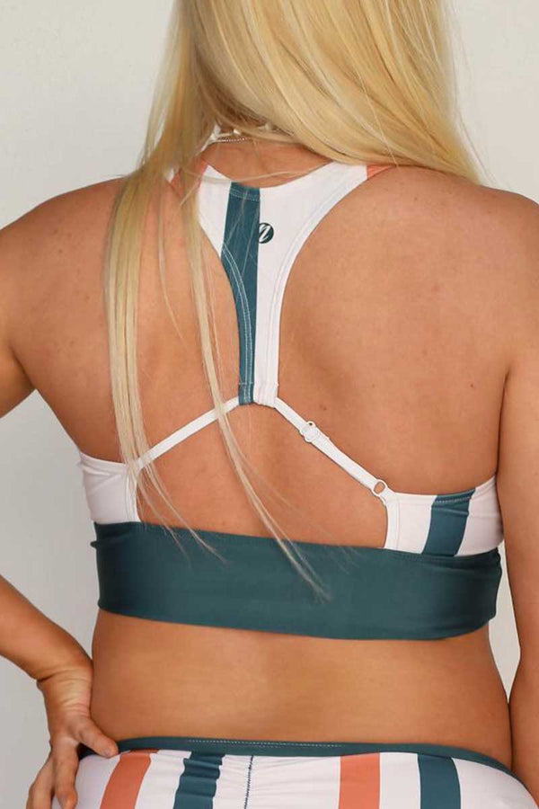 Bison Stripe Point Break Crop Bikini Set