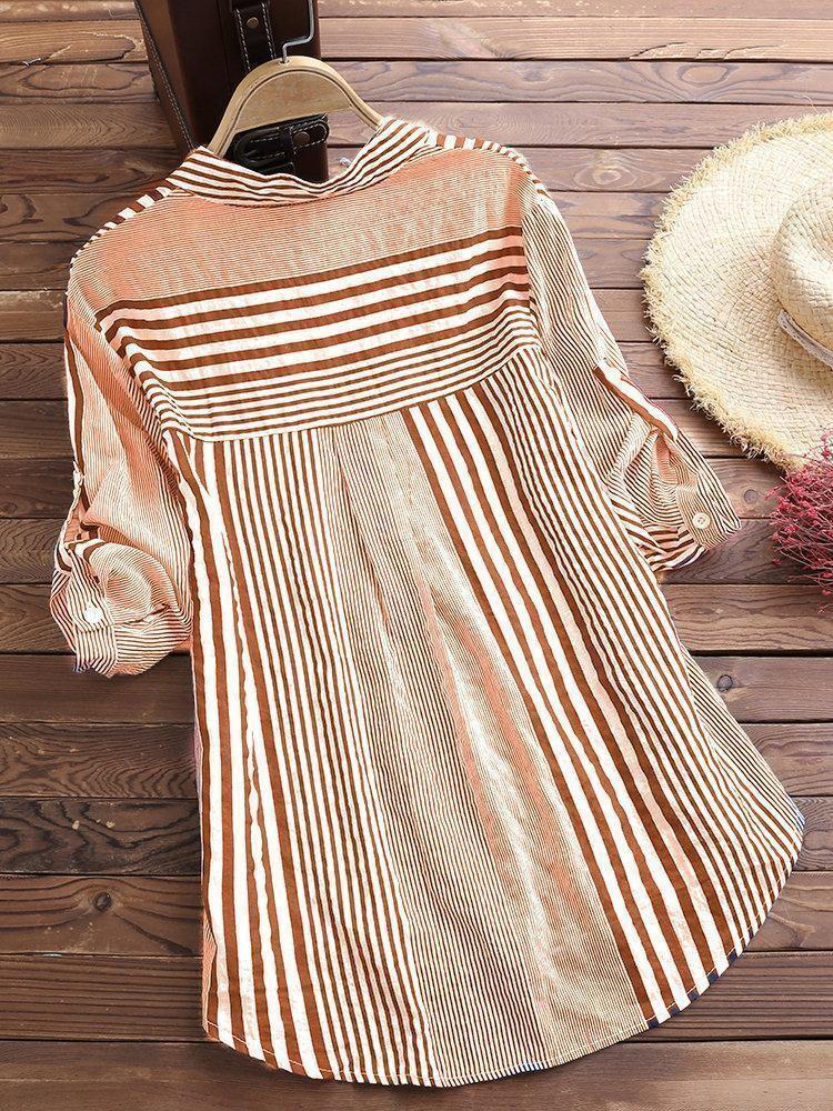 Striped Shirt Long Sleeve Oversized Shirt