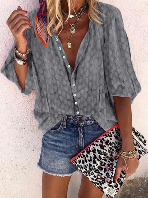 Solid Color Button Up Shirt