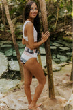 Gray Houndstooth Bikini Set