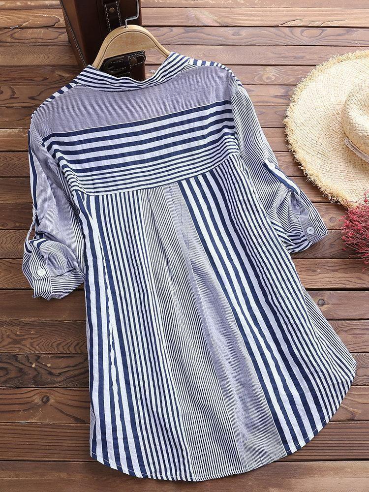 Striped Shirt Long Sleeve Oversized Shirt
