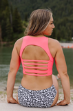 Coral Pink Energize Crop Bikini Set