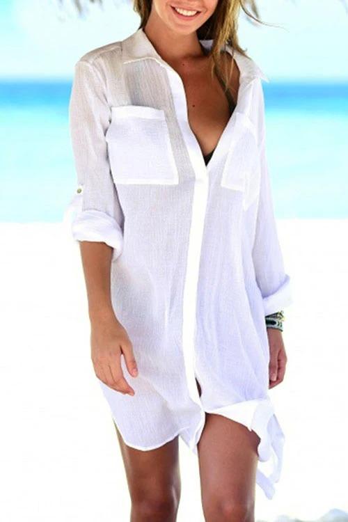 Pocket Long Sleeve Cover Up