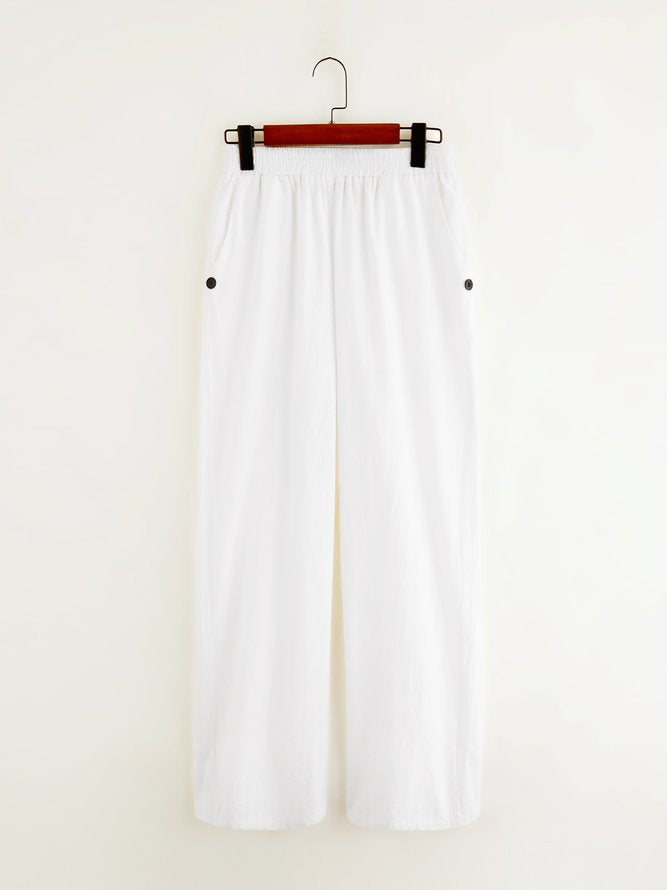 Cotton Loosen Solid Linen Pants