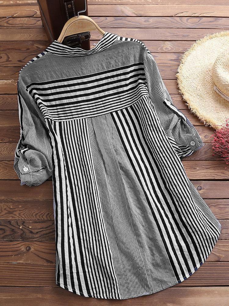 Striped Shirt Long Sleeve Oversized Shirt