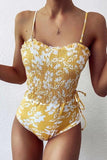 Sweet Pleated Printed One Piece