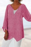 PLUS SIZE LOOSE LINEN WOMEN SUMMER BLOUSES