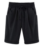 Color Plus Size Pockets  Beach Wear Casual Shorts