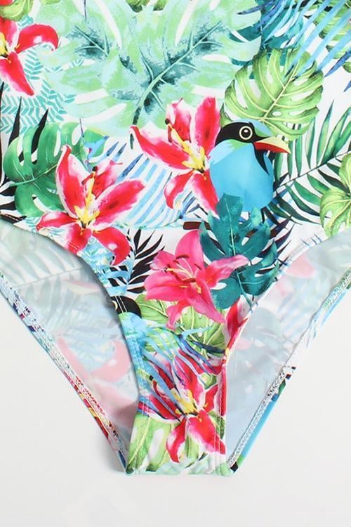 Halter Flowral Print One Piece