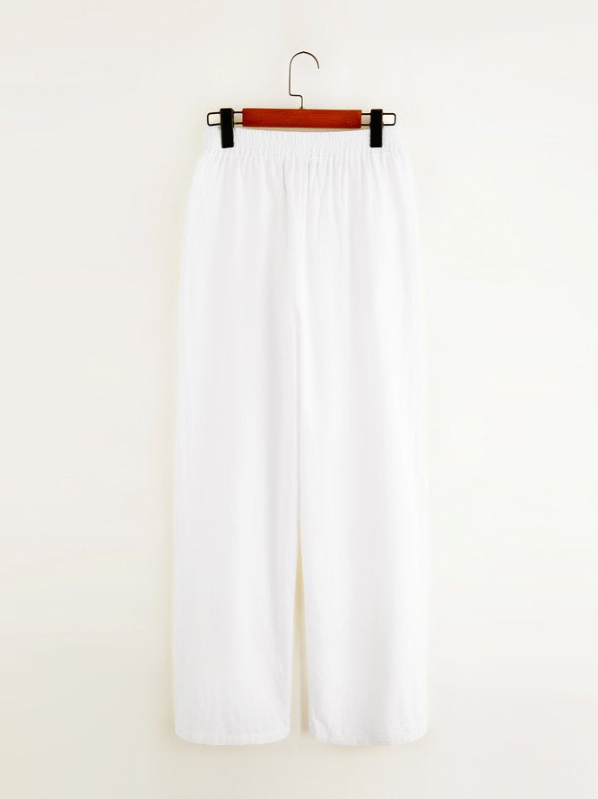 Cotton Loosen Solid Linen Pants