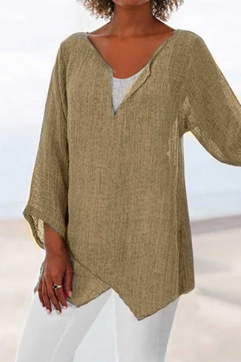PLUS SIZE LOOSE LINEN WOMEN SUMMER BLOUSES