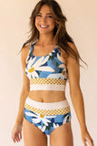 Bloomington Cut Back Crop Bikini Set