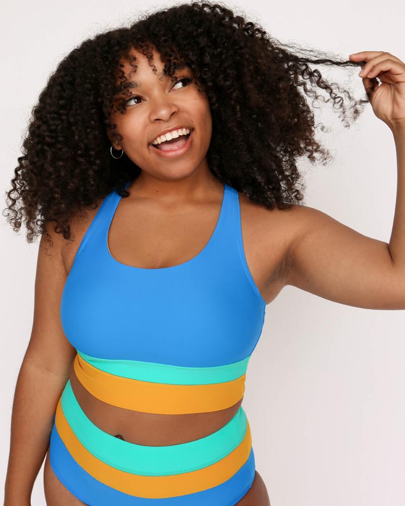 Marine Cut Back Crop Bikini Set