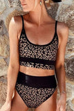 Leopard Joint High Waist String Bikini