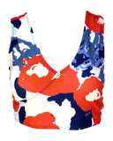 Brushed Floral Switch V Crop Bikini Set