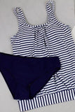 Striped Print Loose Tankini