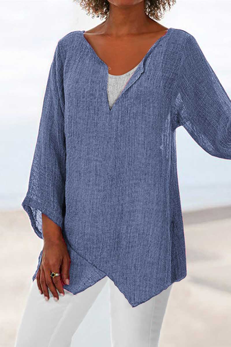 PLUS SIZE LOOSE LINEN WOMEN SUMMER BLOUSES