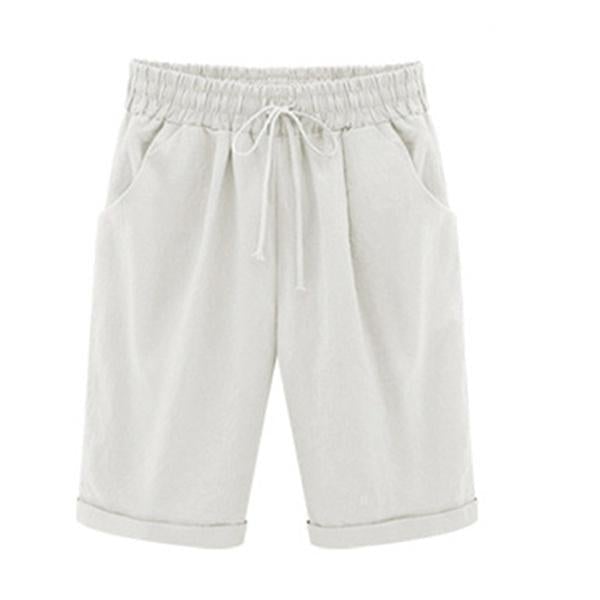Color Plus Size Pockets  Beach Wear Casual Shorts